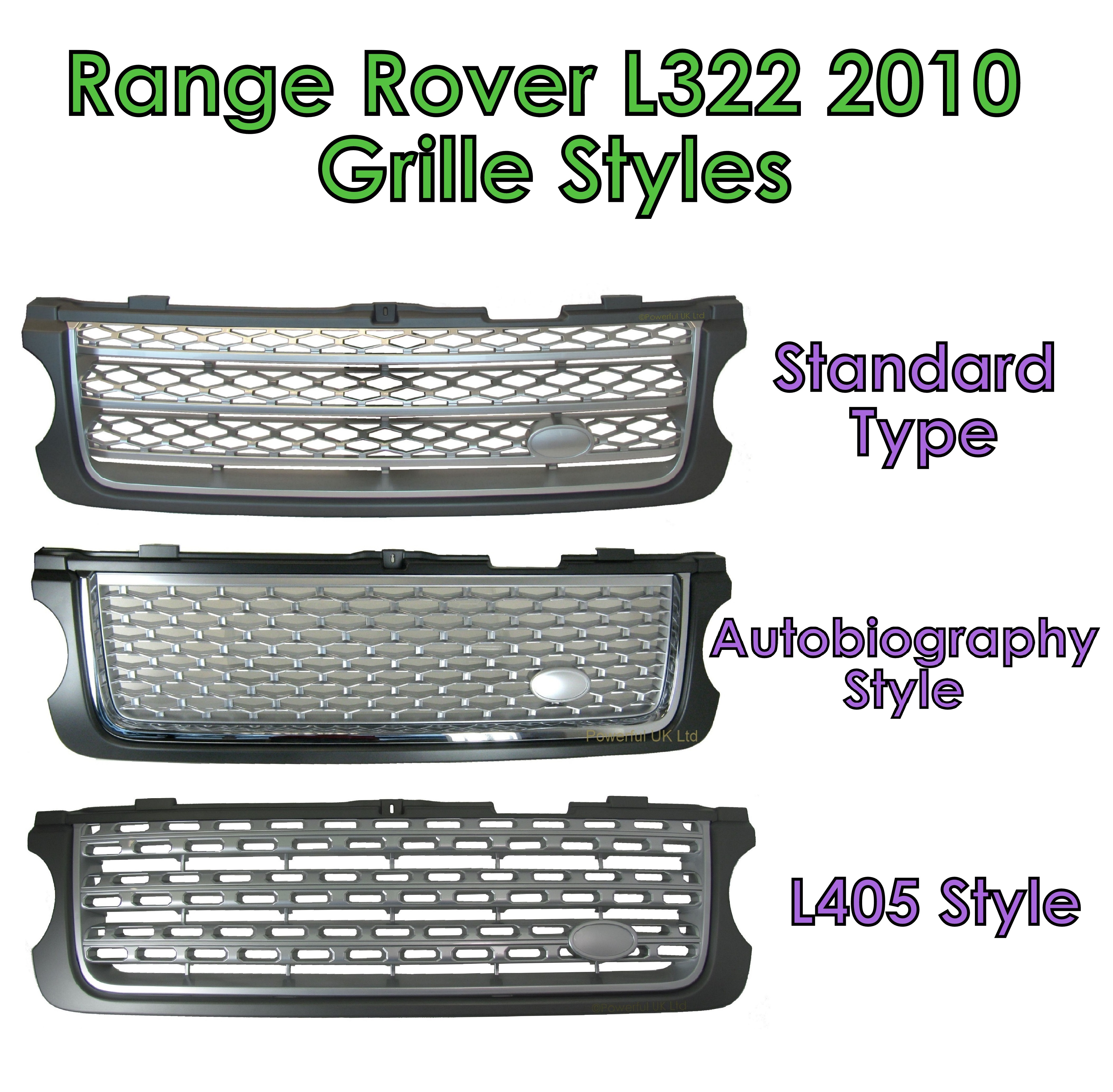 Full Black L405 style grille conversion Range Rover L322 201012